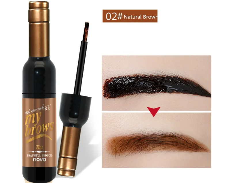 Natural Brown Бутылка Красного вина, отшелушивающий средство для увеличения бровей, краска для бровей, тату, водостойкий стойкий гель-крем, Косметика для макияжа - Цвет: Natural Brown