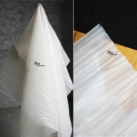 white pleated tpu fabric pvc film waterproof diy raincoat windbreaker bags decor plastic clothing designer fabric