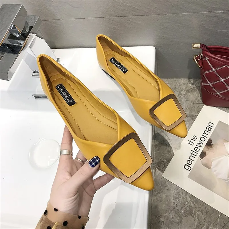 Женская повседневная обувь весна осень 2019 новые заостренные Квадратные Туфли
