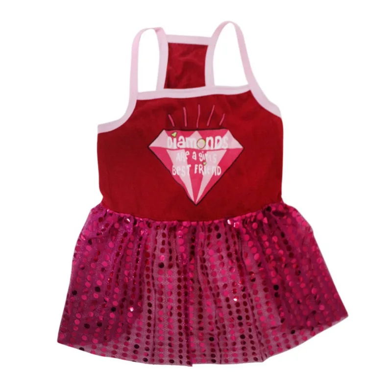 

Dog Dresses Birthday Pet Clothes Sweet Pleated Princess Sequins Dress For Small Medium Dogs Cats Party Supplies Dog Accessories