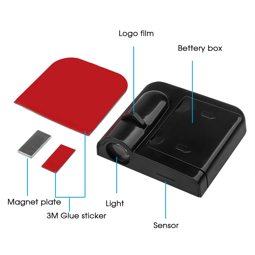 1 пара автомобильных дверей беспроводной приветственный светильник логотип