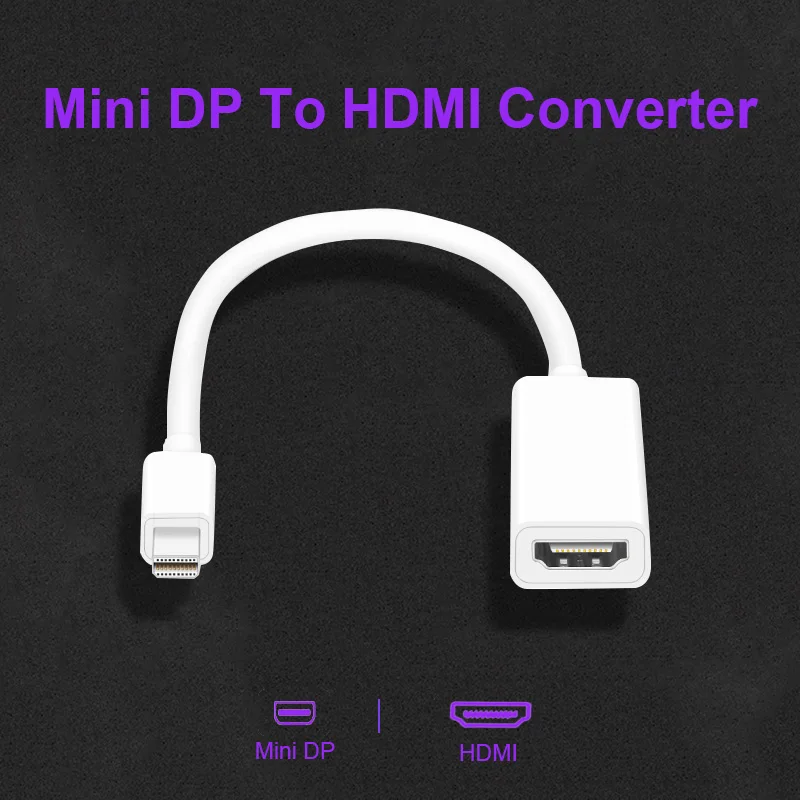 Мини DP к HDMI адаптер кабель Дисплей порт дисплей Thunderbolt папа 1080P Женский конвертер