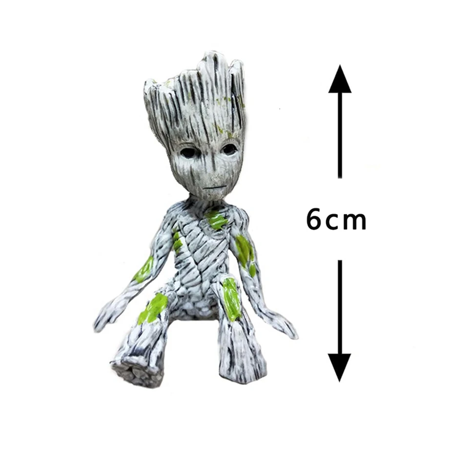 

6CM Disney Tree Man Groot Action Toys Cartoon Movie Avengers Mini Sitting Groot Toys Guardians Of The Galaxy Figure Toy Kid Gift