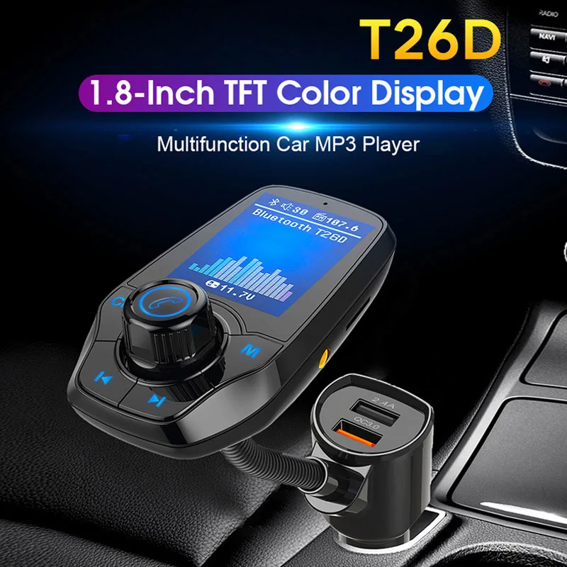 

Phaany FM Transmitter Bluetooth 5.0 Car Kit Handsfree Quick Charge 3.0 USB Car Charger AUX Audio Receiver Car MP3 Player