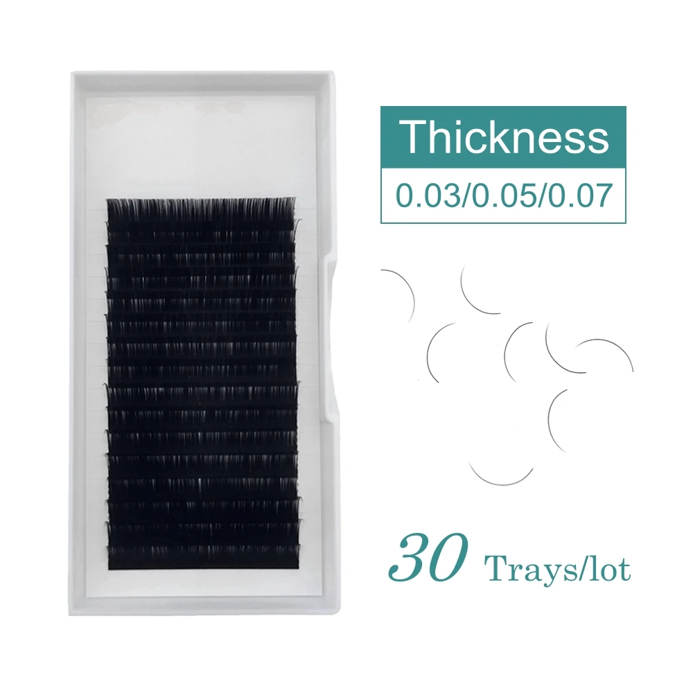 

16 Lines 8mm To 20mm Natural Long Eyelash Extensions 30 Trays Soft Individual Volume Lashes 0.03/0.07/0.10mm Custom All Curl
