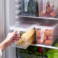 refrigerator storage box food keep fresh storage containers stackable organizer bins with handle for kitchen fridge organizer