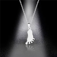 sweet stainless steel babay footprint necklaces cute feet pendant necklace for women girls jewelry necklace memorial accessory