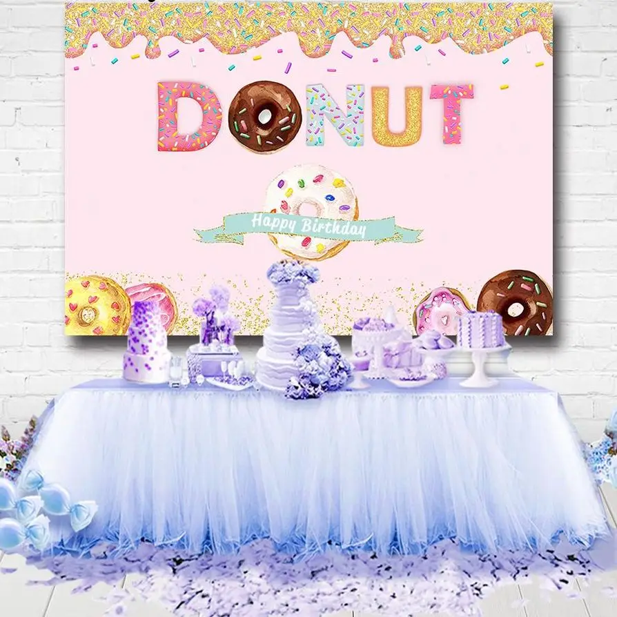 Пончики вечерние фоны для фото студии с милым розовым бантом девочек День