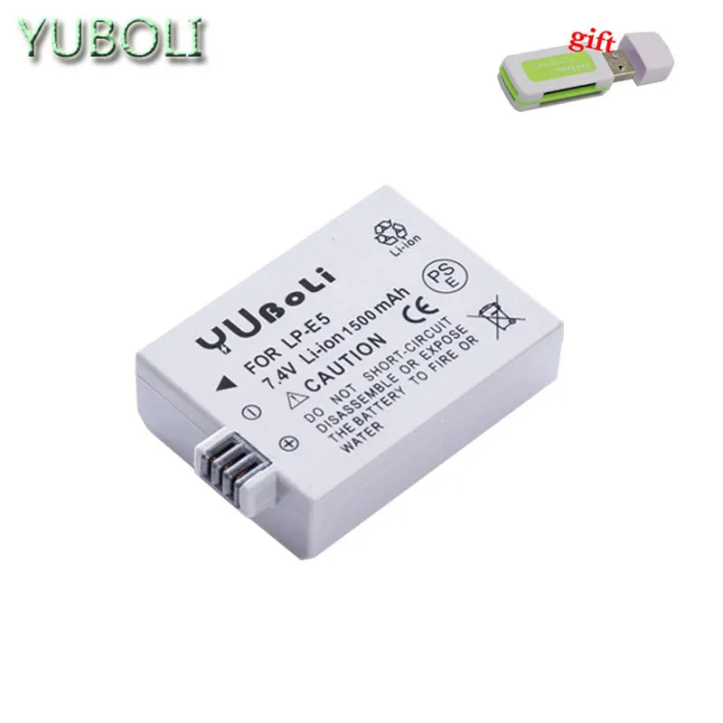 1battery 4x батарея LP-E5 LP E5 LPE5 батарея+ двойное зарядное устройство для Canon EOS 450D 500D 1000D Rebel XS XSi T1i KISS X2 X3 F SLR камера - Цвет: 1battery