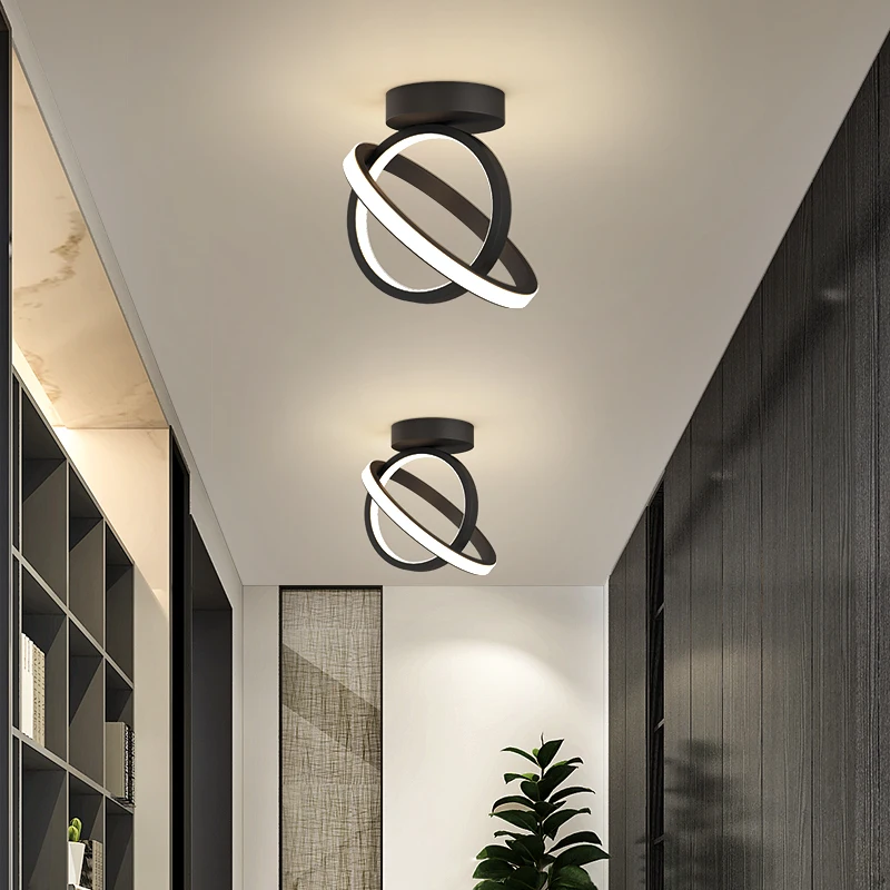 

Simple LED Ceiling Light Gold Black Lamp For Indoor Living Room Dining Room Home Corridor Hallway Fixture Lustre LED Chandeliers