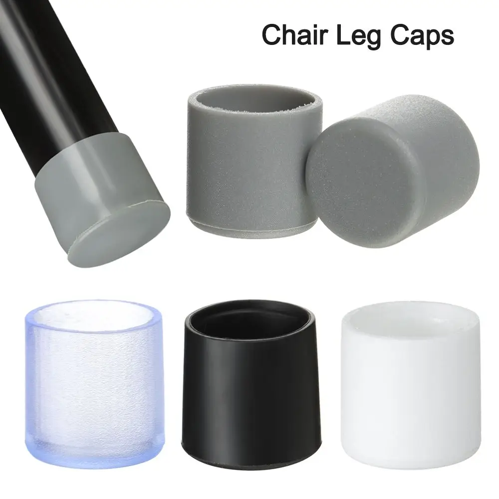 10Pcs Round Bottom Plastic Pipe Cover Chair Leg Caps Furniture Feet Silicone Pads Non-Slip Covers Floor Protectors Cups Socks