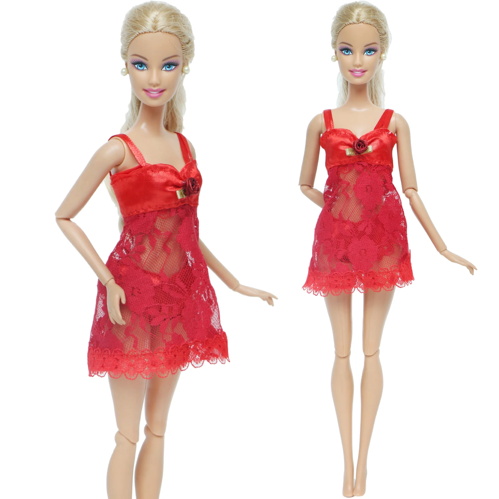 Handmade Red Lace Pajamas Lingerie Nightwear Night Dress + Bra Underwear Clothes for Barbie Doll Skirt Accessories | Игрушки и хобби