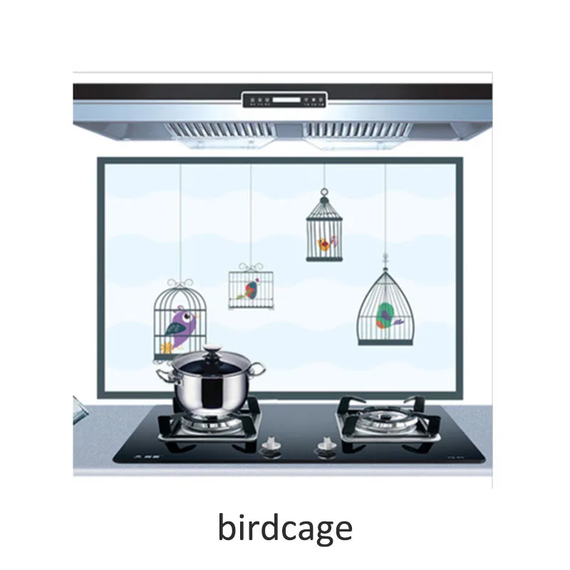 birdcage Домашние обои милые, Мультяшные, прозрачные термостойкие масляные Наклейки 60*90 см водонепроницаемые самоклеящиеся наклейки на стены - Цвет: birdcage