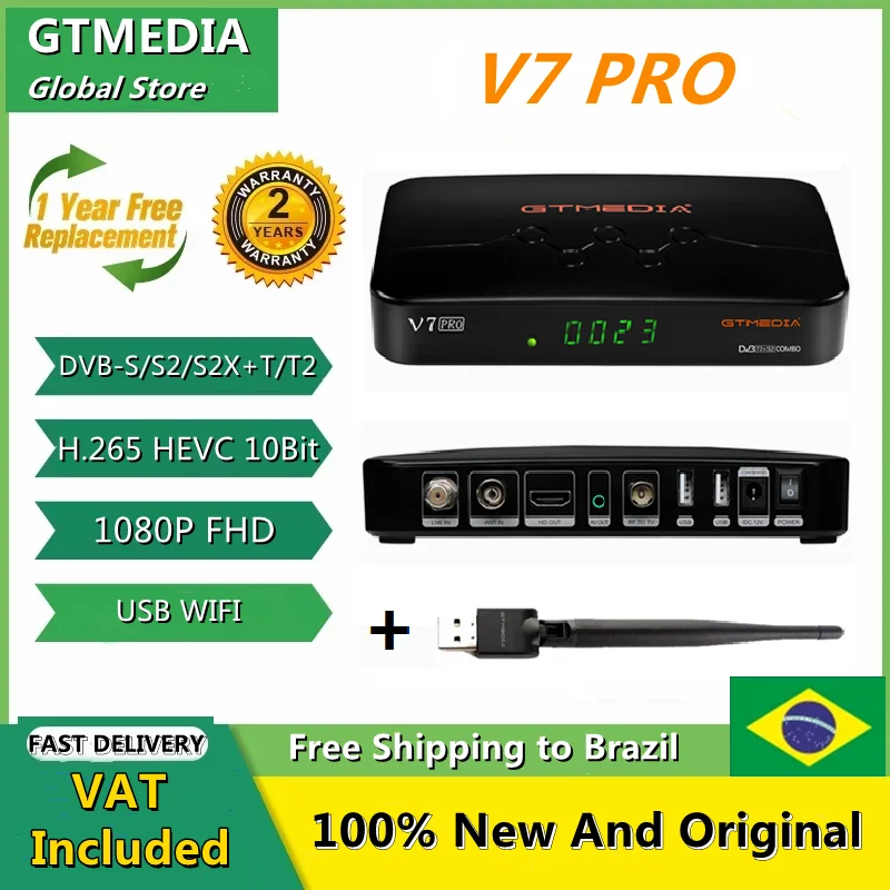 GTMEDIA V7 Pro TV Box Satellite Receiver Combo DVB-S/S2/S2X+T/T2 Decoder Support CA Card Europe T2MI PK Freesat Plus | Электроника