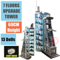 new 7 floor marvel avengers tower ironman spiderman starks industry thor thanos figures streetview building block brick gift toy