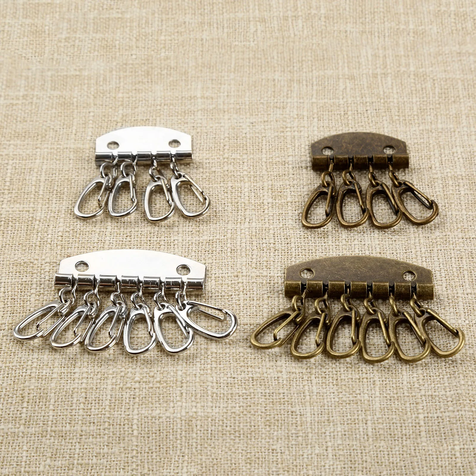 5pcs Compact Key holder Wallet Row Chain 4-6 Hooks Handmade Leather Craft Hardware DIY Accessories | Дом и сад