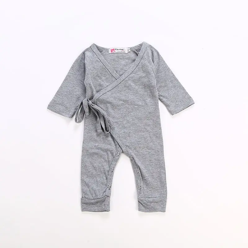 

Baby Spring Autumn Clothing 0-24 Newborn Infant Baby Boy Girl Solid Color Romper Clothe Child Cotton Long Sleeve Outfit Jumpsuit