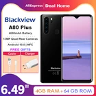 Смартфон Blackview A80 Plus, 6,49 дюйма, 4 Гб + 64 ГБ, Восьмиядерный процессор 13 МП, 4G, 4680 мАч, NFC, мобильный телефон