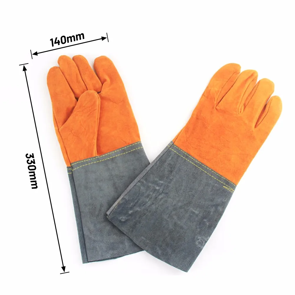 Сварочные перчатки премиум класса для сварки с усиленной прострочкой оранжевые