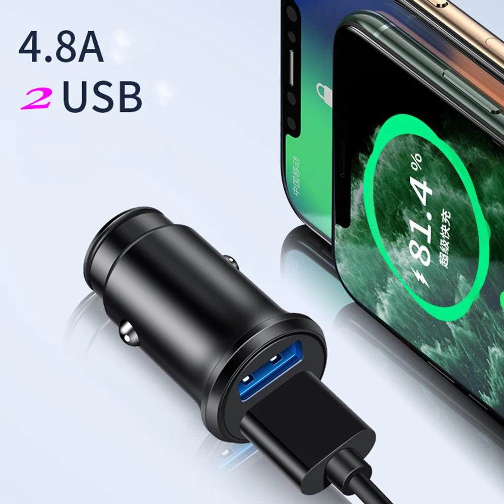 

4.8A 5V Car Chargers Fast Charging Dual USB Adapter For Ford Focus 2 3 Mondeo Ecosport Kuga Mk4 Fiesta Mustang Mk3 Fusion ESCORT