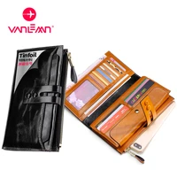 women wallets card holder phone pocket ladies money purse genuine leather zipper hasp long wallet id credit card holder rfid