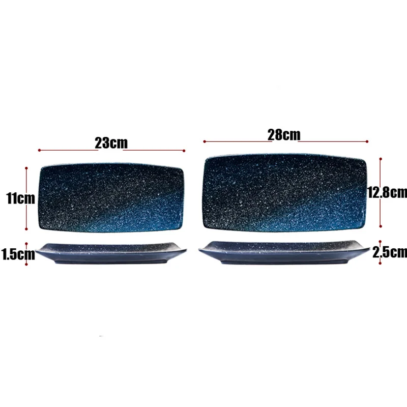 

FANCITY Creative ceramic plate, sushi plate, grilled chicken wing plate, large ceramic flat plate, long-square ceramic plate