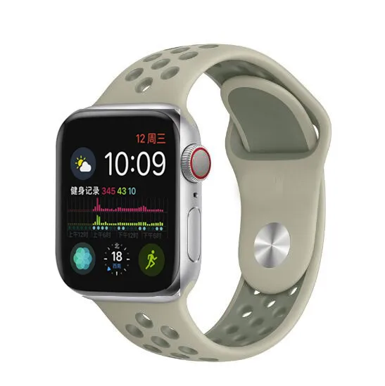 Мягкий силиконовый спортивный ремешок для apple watch ремешок 40 мм 44 мм браслет для iwatch 5 4 3 2 1 дышащий ремешок для часов 42 мм 38 мм