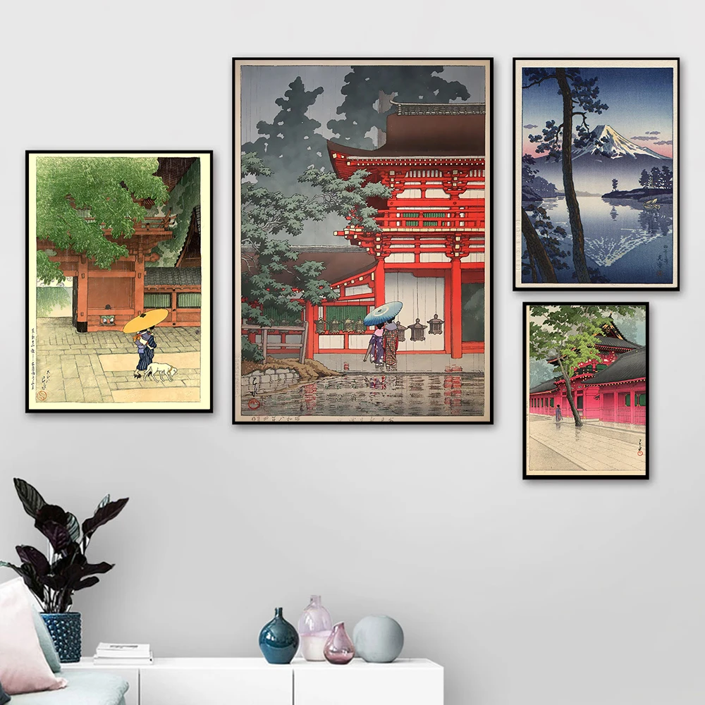 

The Kasuga Shrine In Nara Canvas Painting Wall Art Nordic Posters and Prints Wall Pictures for Living Room Decoration Frameless