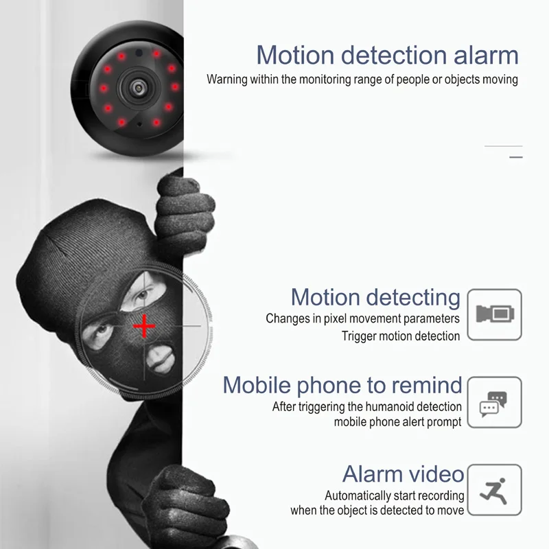 Мини ip-камера Wifi 2.0MP HD CCTV IR ночное видение Обнаружение движения маленькая беспроводная микро камера Детский Монитор P2P Домашняя безопасность
