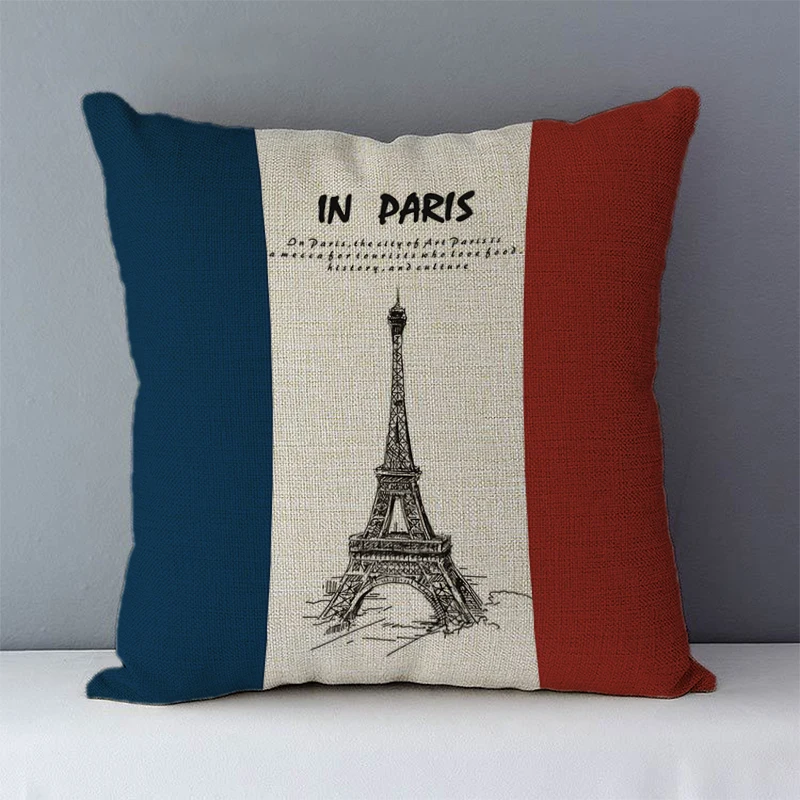 

Cozy couch Home decorative square 45x45cm cushion cover Vintage European style England Paris New York London scenic printed A9