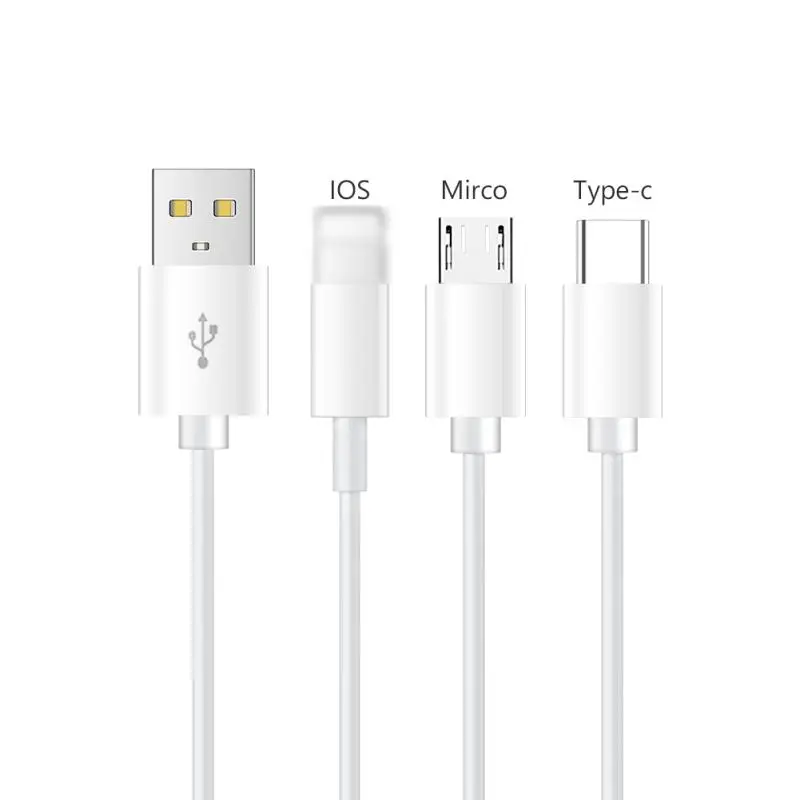 Высокоскоростной белый кабель USB для быстрой зарядки 3 м Удлиненный Micro Lightning type C