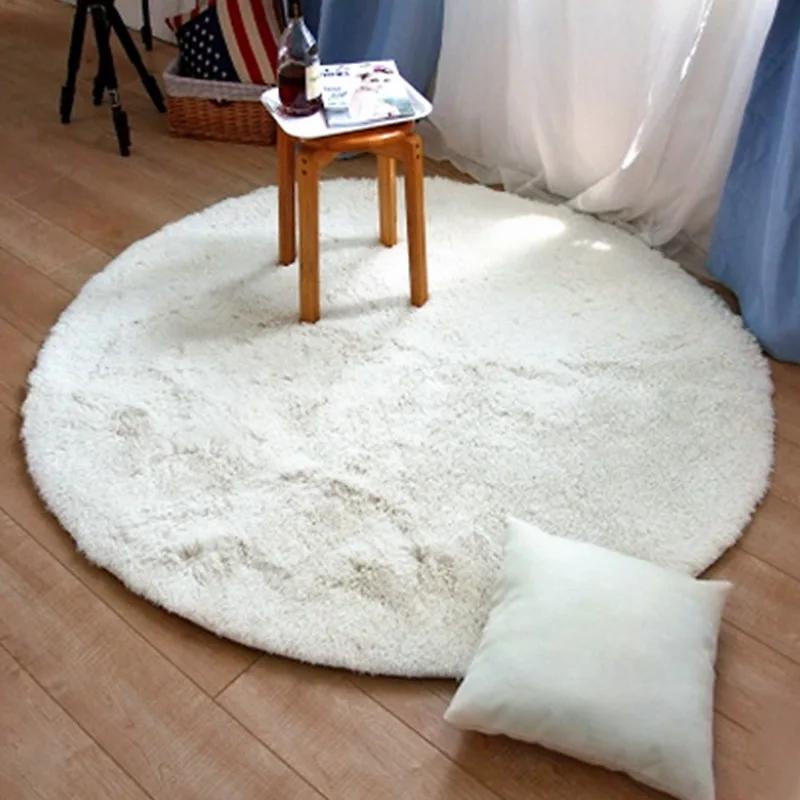 Искусственный шерстяной теплый круглый ворсистый ковер размером 80/120/160 см для гостиной, спальни, ковер для пола, матрас, сидение, текстильные меховые ковры.