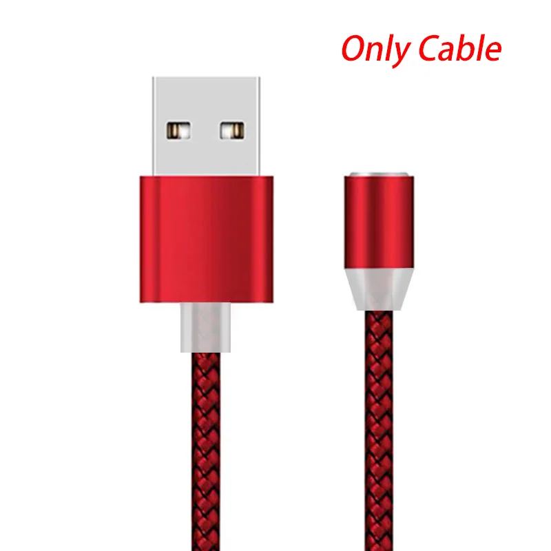 Only Cable Red 1M 2M Magnetic Micro USB Cable For Samsung Android Mobile Phone Type-c Charging For Redmi Note 7 8 Pro Magnet Charger Wire Cord - Цвет: Only Cable Red
