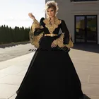 Женское вечернее платье It's yiiya, черное платье с длинным рукавом и золотистой аппликацией на лето 2021