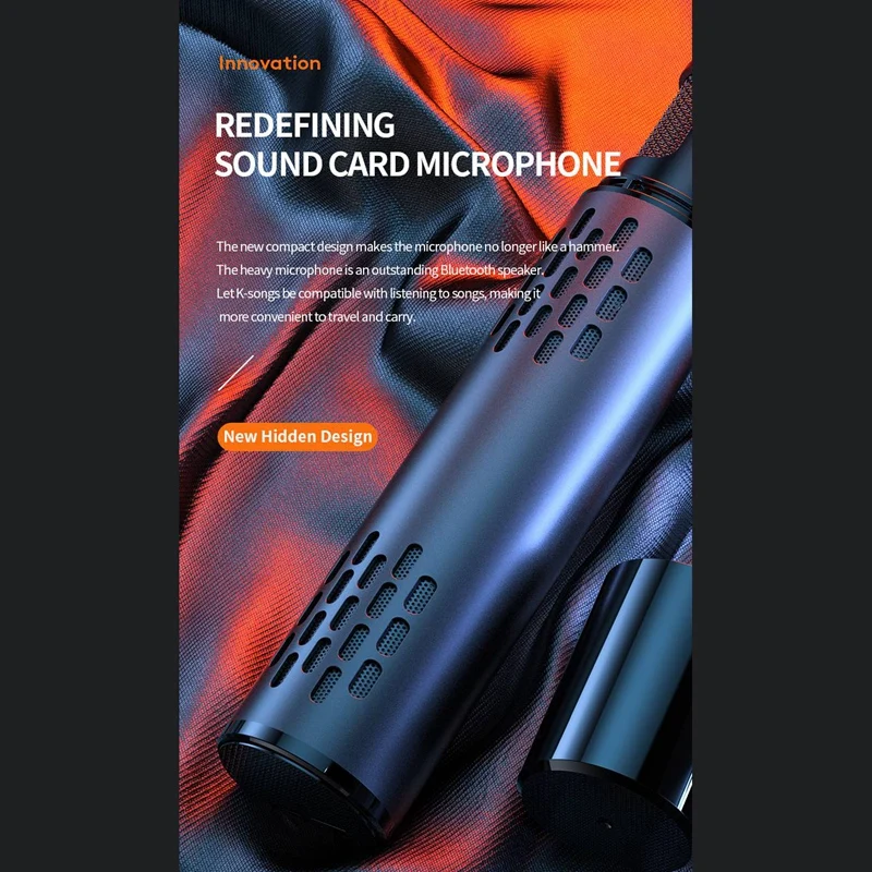 

K1 Wireless Bluetooth Microphone ic Sound for Live Broadcast Singing Built-In Sound Card with Speaker Karaoke o Mic