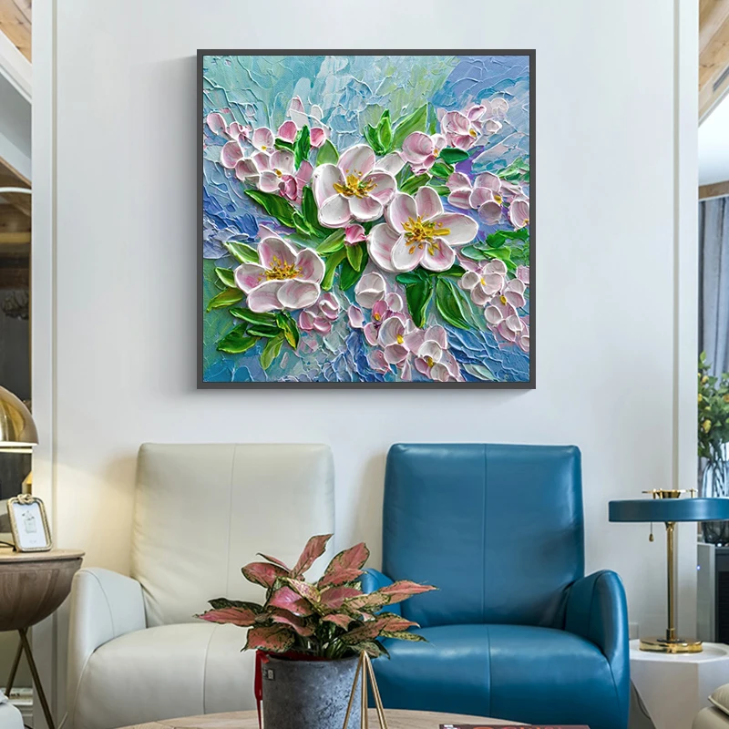Ручная роспись маслом на холсте абстрактные розовые цветы Декор для гостиной