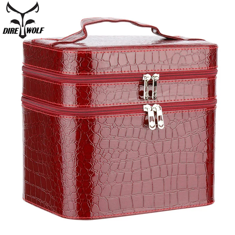 Женская косметичка из кожи аллигатора, дизайнерская, высококачественная, портативная, косметичка, большая, вместительная, полиуретановая, косметичка, для женщин, для макияжа