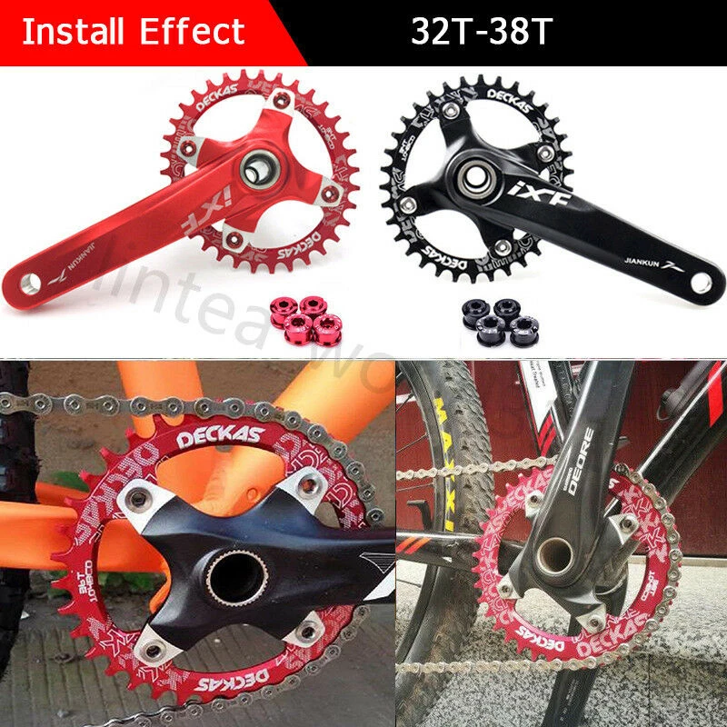 Овальная цепь 104BCD узкая широкая MTB болты горный велосипед 32T 34T 36T 38T шатун с одной