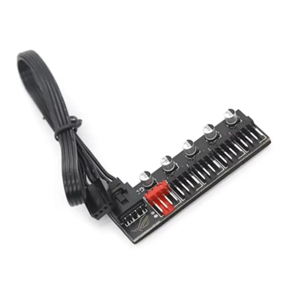 

5 Port PC Fan Hub Splitter Speed Controllers Adapter Cooler Pin For 4 PWM Cables Accessories Connectors Fan Computer Cooling