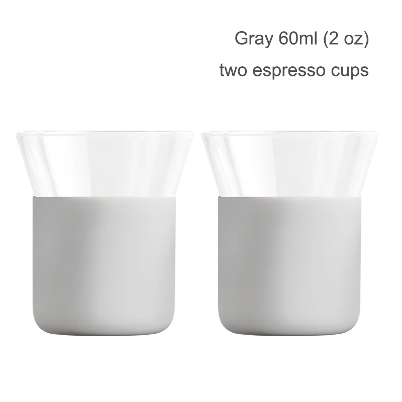 

Creative minimalist couple coffee cup large diameter thin cup body design, high quality two espresso cups glass 60ml/2oz