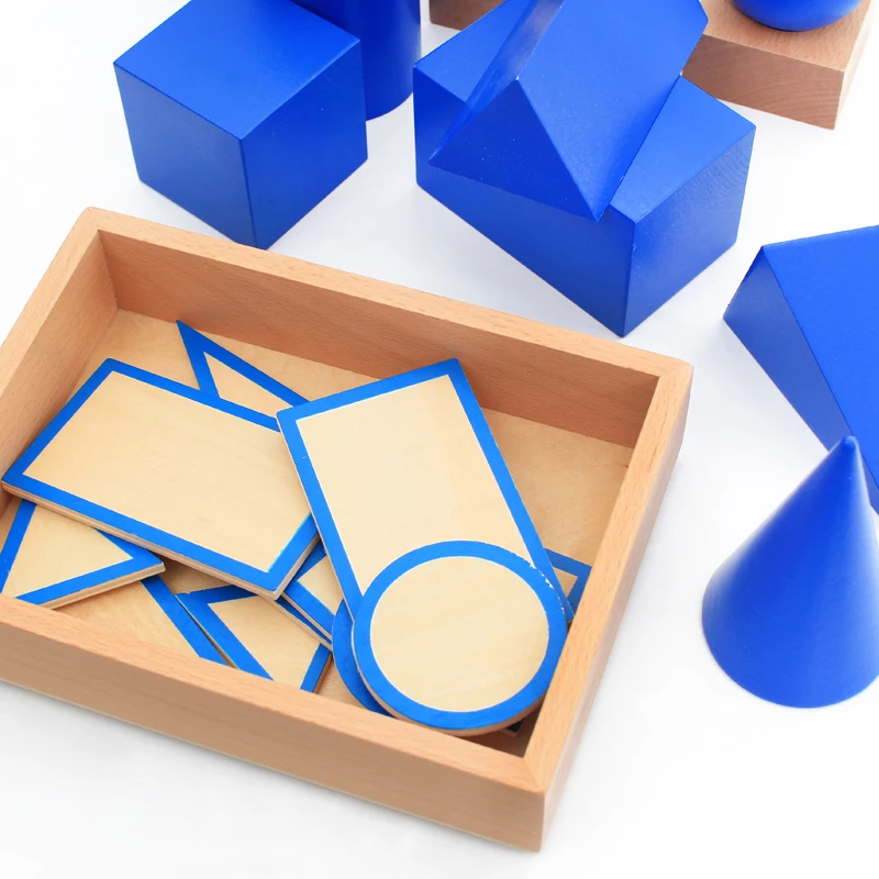 Montessori Geometric Solids 3d Shaps Teaching Materials Homeschool Supplies Educational Wooden Toys Early Learning Math | Игрушки и
