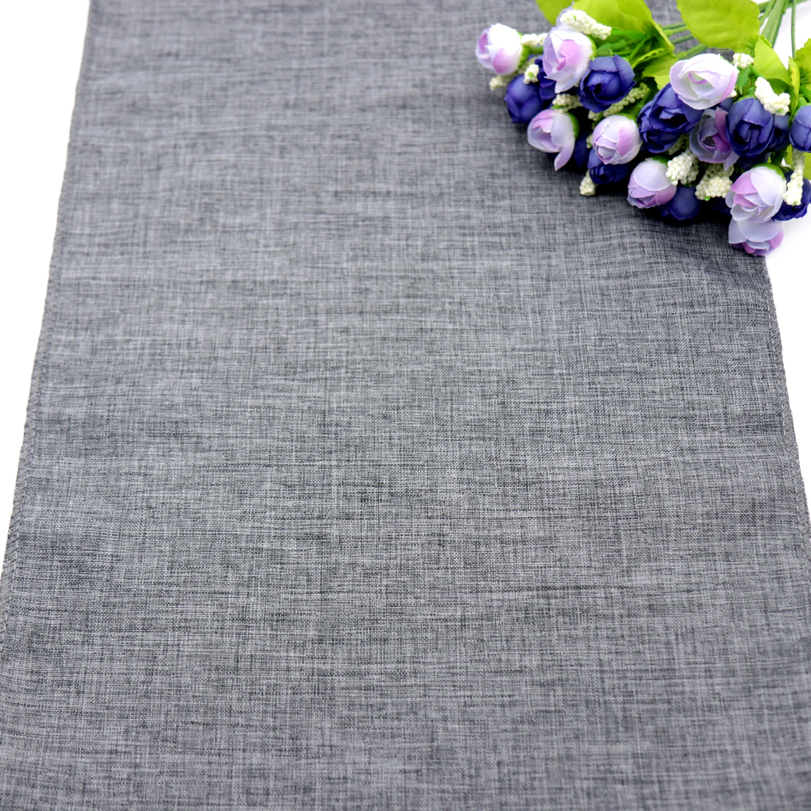 Gray Khaki Burlap Table Runner Jute Imitated Linen Tablecloth Rustic Wedding Party Banquet Decoration Home Textiles Overlay images - 6