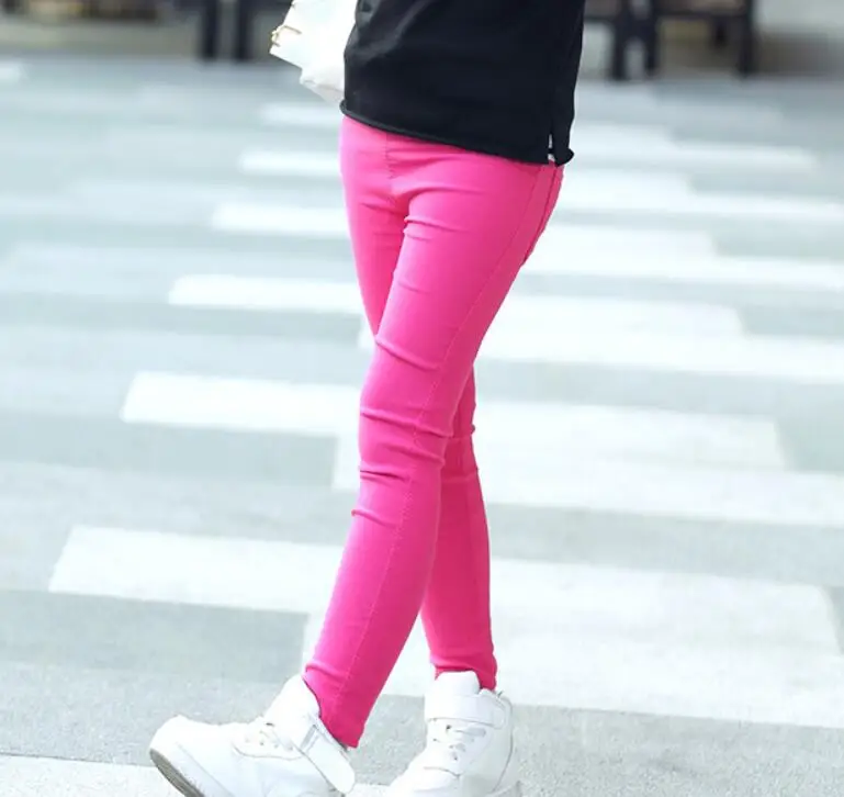 rose children pants Г. Модные узкие брюки для девочек от 3 до 12 лет на весну и осень леггинсы для малышей и подростков детские длинные брюки JW8022 - Цвет: rose children pants