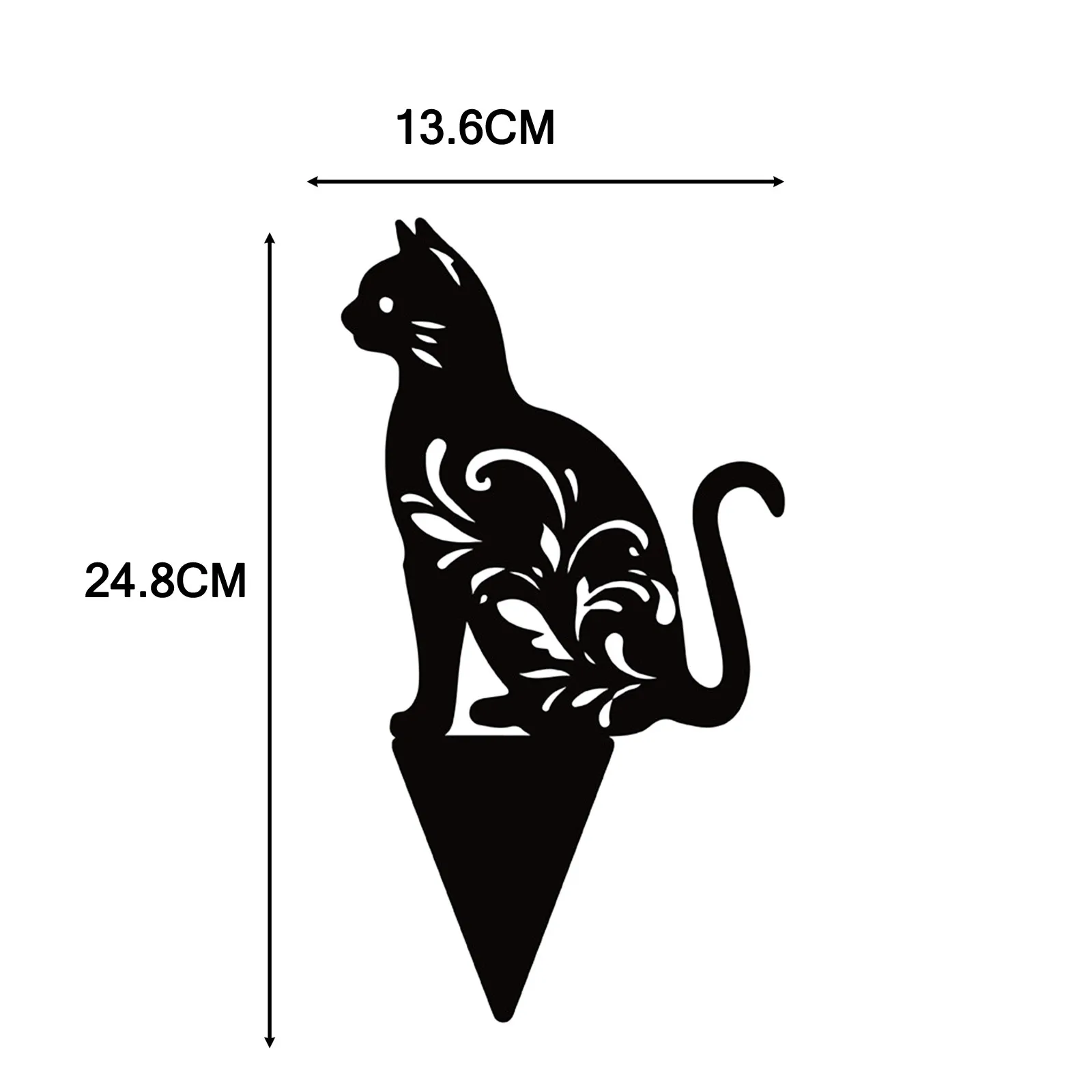 

30@ Yard Art Cat Garden Inserts Acrylic Animal Hollow Inserts Yard Decoration Animal Model Garden Card Garden Decor Accessorie