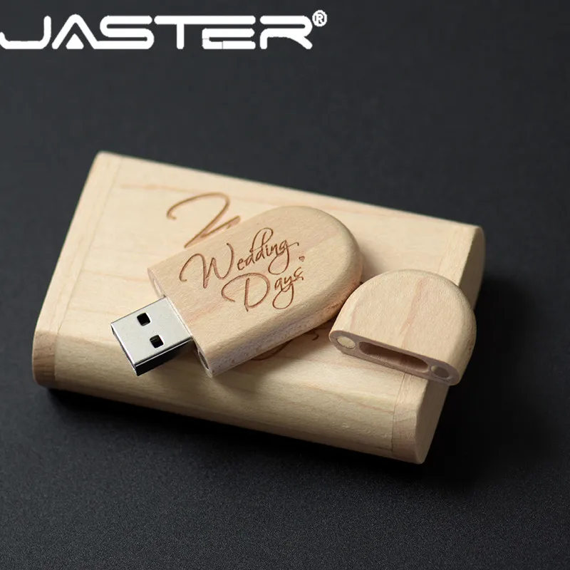 USB флеш накопитель JASTER овальный деревянный + откидной корпус 2 0 4 ГБ 8 16 32 64 ГБ|USB