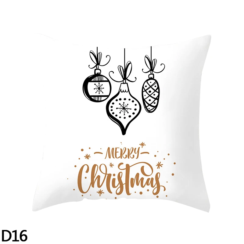 D16 merry christmas 45*45 см звезда олень Рождественское дерево Отпечатано Merry Рождественская наволочка для подушки декоративная наволочка для подушки автомобиль диван год Рождество домашняя декоративная подушка - Цвет: D16 merry christmas