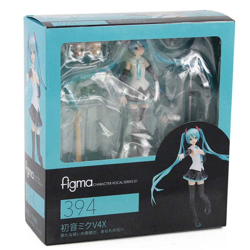 Figma 394 in Box Хацунэ Мику фигурка Figma 200 307 394 Мику с гитарой велосипед Модель игрушки для коллекции подарков - Цвет: Figma 394 in Box