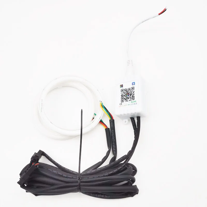 2Pcs Angel Eyes BT APP Control RGB 80mm Halo Rings COB Led Car Driving Headlight |