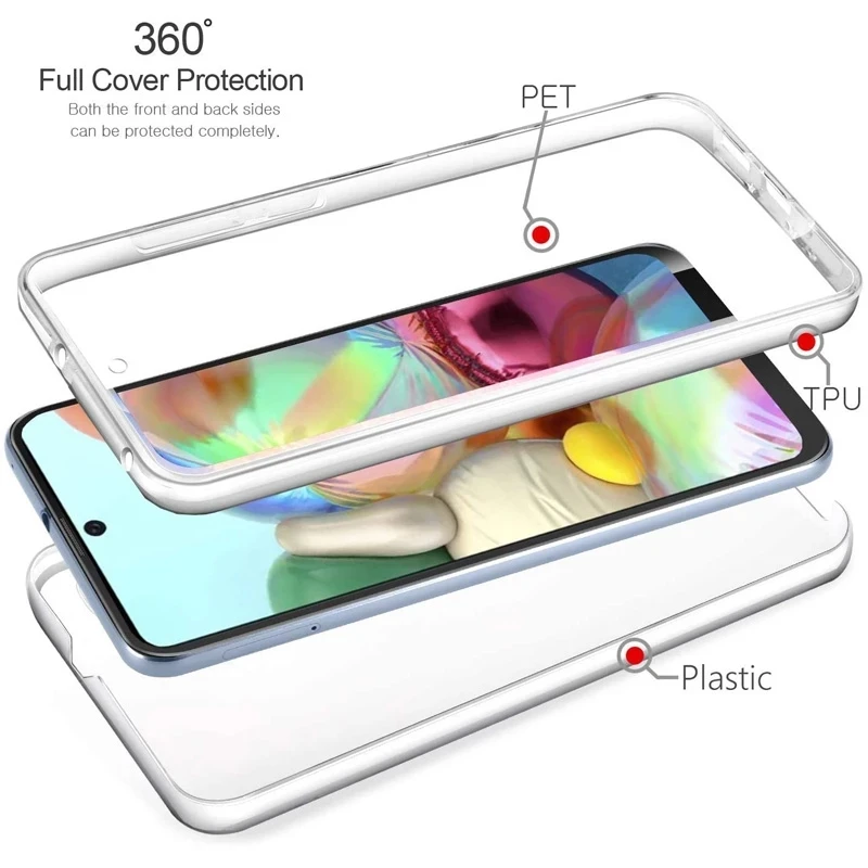 Full Body 360 Front Back Clear Phone Case For Samsung Galaxy S21 S20 Ultra A12 A22 A32 A42 A52 A72 A71 A51 A41 A31 A70 A50 Cover
