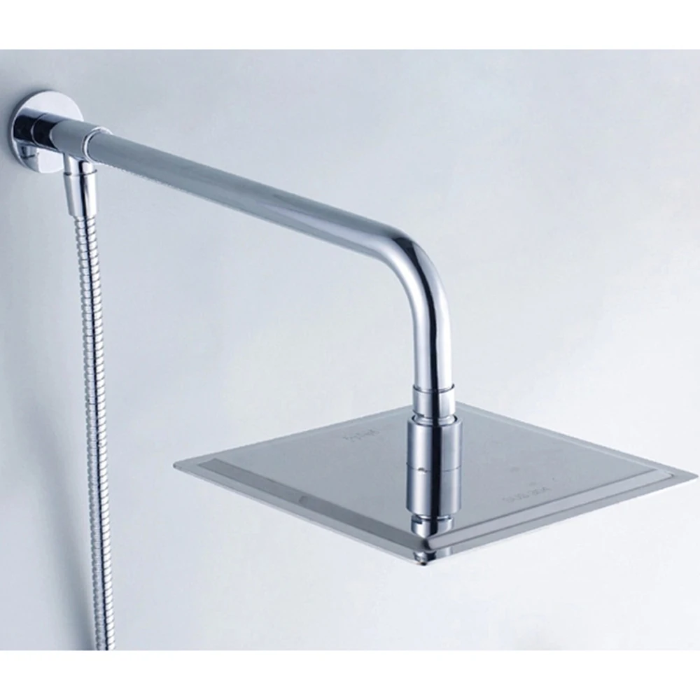 

Aluminum Alloy Surface Mount Base With Stainless Steel Horizontal Tube Household Bathroom Rain Shower Head Telescopic Arm Tube